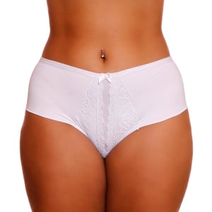 Calcinha Cintura Dupla Microfibra Com Renda Plus Size Dy Girl