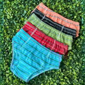 Cueca Infantil Slip Cores Em Algodão Listrada