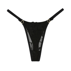 Calcinha Fio Dental Tule Bordado Flowers Mil Toques