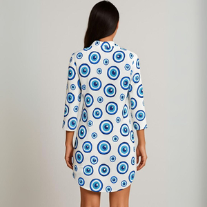 Saída De Praia Camisão Chemize Estampa Olho Grego Hangar Lingerie