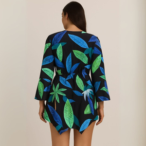 Saída De Praia Estampas Folhas Eco Linha Premium Hangar Lingerie