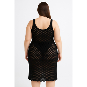 Saída De Praia Vestido Plus Size Em Tricot Coleção Reveillon