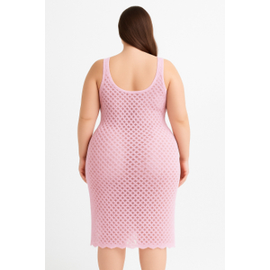 Saída De Praia Vestido Plus Size Em Tricot Coleção Reveillon