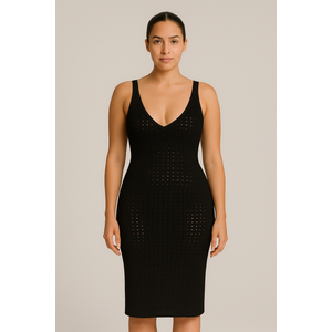 Saída De Praia Vestido Em Tricot Coleção Reveillon