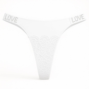 Calcinha Fio Dental Love Corte A Laser Com Detalhe Em Renda