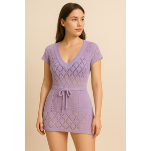 Saída De Praia Vestido Em Tricot Coleção Reveillon