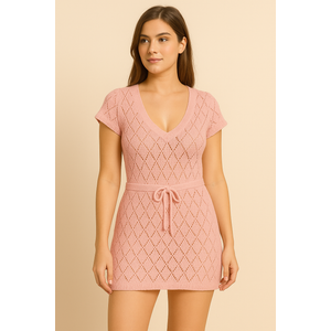 Saída De Praia Vestido Em Tricot Coleção Reveillon