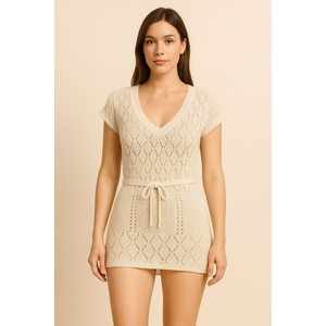 Saída De Praia Vestido Em Tricot Coleção Reveillon