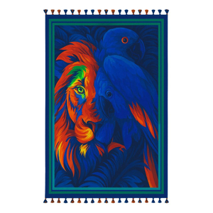 Canga De Praia Estampa De Poliéster Leão E Araras Hangar