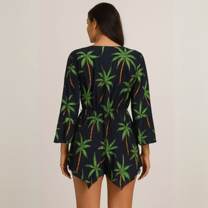 Saída De Praia Com Ponta Estampa Palmeiras Hangar Lingerie