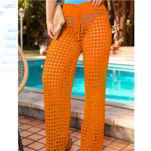 Saída De Praia Calça Em Tricot Coleção Reveillon