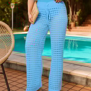 Saída De Praia Calça Em Tricot Coleção Reveillon