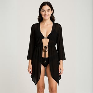 Saída De Praia Com Ponta Em Tule Linha Premium Hangar Lingerie