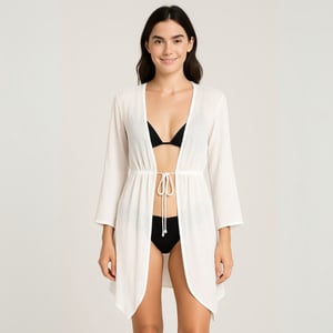 Saída De Praia Com Ponta Em Tule Linha Premium Hangar Lingerie