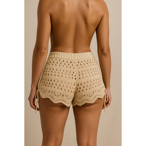 Saída De Praia Shortinho Em Tricot Coleção Reveillon