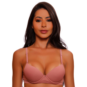 Sutiã Com Bojo Meia Taça Liso Em Microfibra Nayane