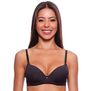 Sutiã Com Bojo Meia Taça Liso Em Microfibra Nayane