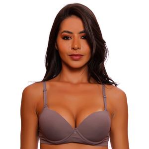 Sutiã Com Bojo Meia Taça Liso Em Microfibra Nayane