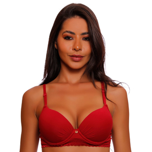 Sutiã Fashion Base Franzido Renda Elástica Nayane