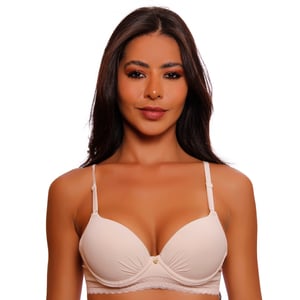 Sutiã Fashion Base Franzido Renda Elástica Nayane