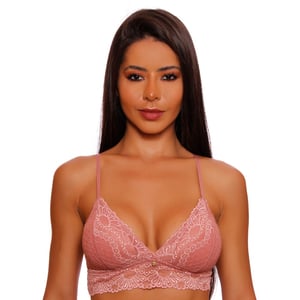 Sutiã Top Triângulo Com Bojo Removível Renda Linha Charme Nayane