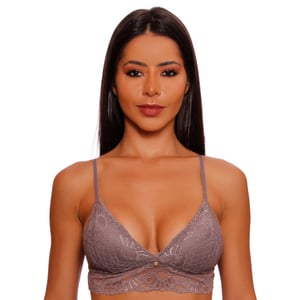 Sutiã Top Triângulo Com Bojo Removível Renda Linha Charme Nayane