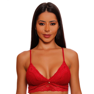 Sutiã Top Triângulo Com Bojo Removível Renda Linha Charme Nayane