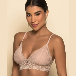 Sutiã Top Triângulo Com Bojo Removível Renda Linha Charme Nayane