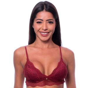 Sutiã Top Triângulo Com Bojo Removível Renda Linha Charme Nayane