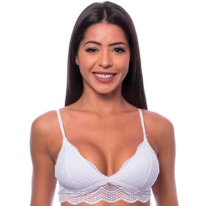 Sutiã Top Triângulo Com Bojo Removível Renda Linha Charme Nayane