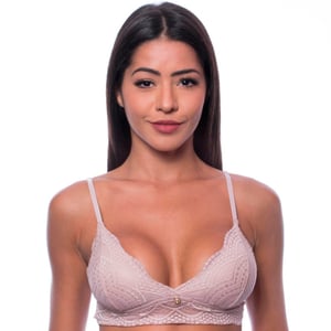 Sutiã Top Triângulo Com Bojo Removível Renda Linha Charme Nayane