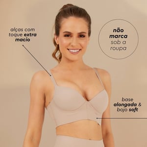 Sutiã Base Longa Invisível Fit Com Bojo E Aro Nayane