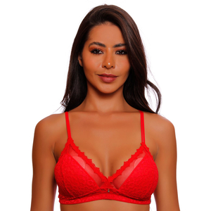 Sutiã Triângulo Sem Aros Com Guipier Linha única Nayane