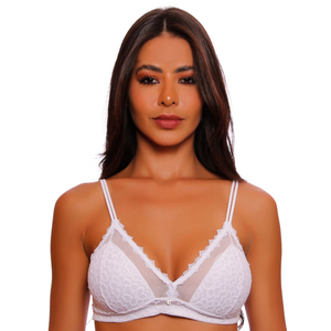 Sutiã Triângulo Sem Aros Com Guipier Linha única Nayane