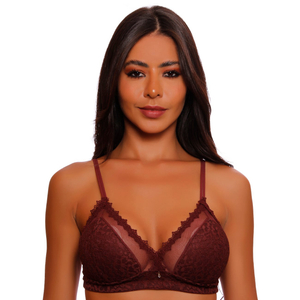 Sutiã Triângulo Sem Aros Com Guipier Linha única Nayane