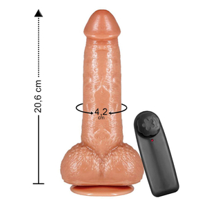 Prótese Com Escroto Vibro E Ventosa 20,6 X 4,2cm Prazer & Cia 