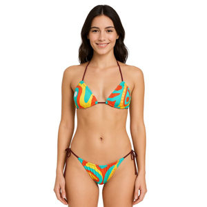 Biquíni Cortininha Ripple Estampado Com Calcinha Empina Bumbum