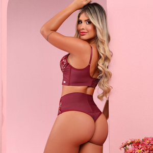 Conjunto Cropped Cetinete Com Calcinha Fio Duplo Alta Dy Girl