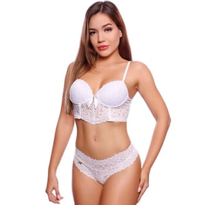 Conjunto Luxo Mia Com Bojo Em Renda Patitex