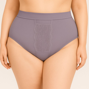 Calcinha Plus Size Com Renda Frontal Em Microfibra Lutestil Lingerie