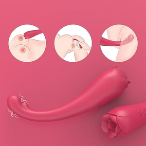 Vibrador Asap Flower Com Estimulador Clitoriano Shande