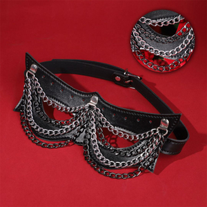 Máscara De Couro Punk Com Correntes Cromadas Vibe Toys