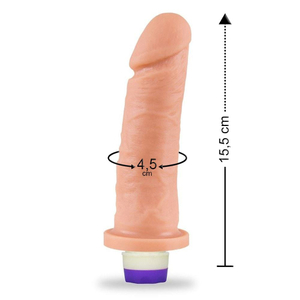 Protese Com Vibro Fogo Da Paixão 15,5 X 4,5cm Hot Flowers 