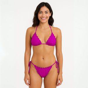 Biquíni Ripple Liso Com Calcinha Empina Bumbum E Bojo Cortininha