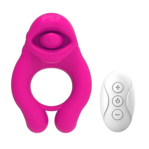 Anel Peniano Lick Ring 10 Vibrações Com Estimulador De Clitóris E Controle Sem Fio