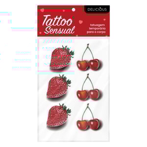 Tatuagem Emoji Morango E Cereja Adesivos Temporária Delicious