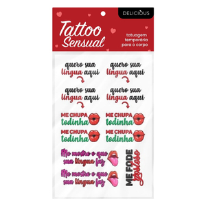 Tatuagem érotica Frases Picantes E Ousadas Temporária Adesiva Delicious