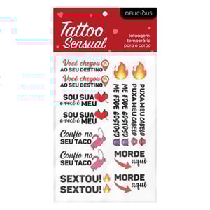 Tatuagem érotica Frase Ousadas Adesiva Delicious