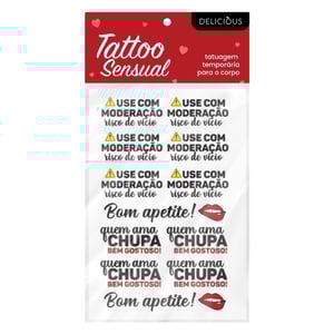 Tatuagem érotica Frases Sensuais Adesiva Delicious