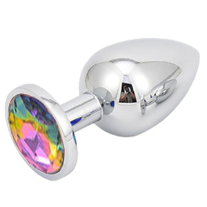 Plug Anal De Metal Com Pedra Colors Médio
